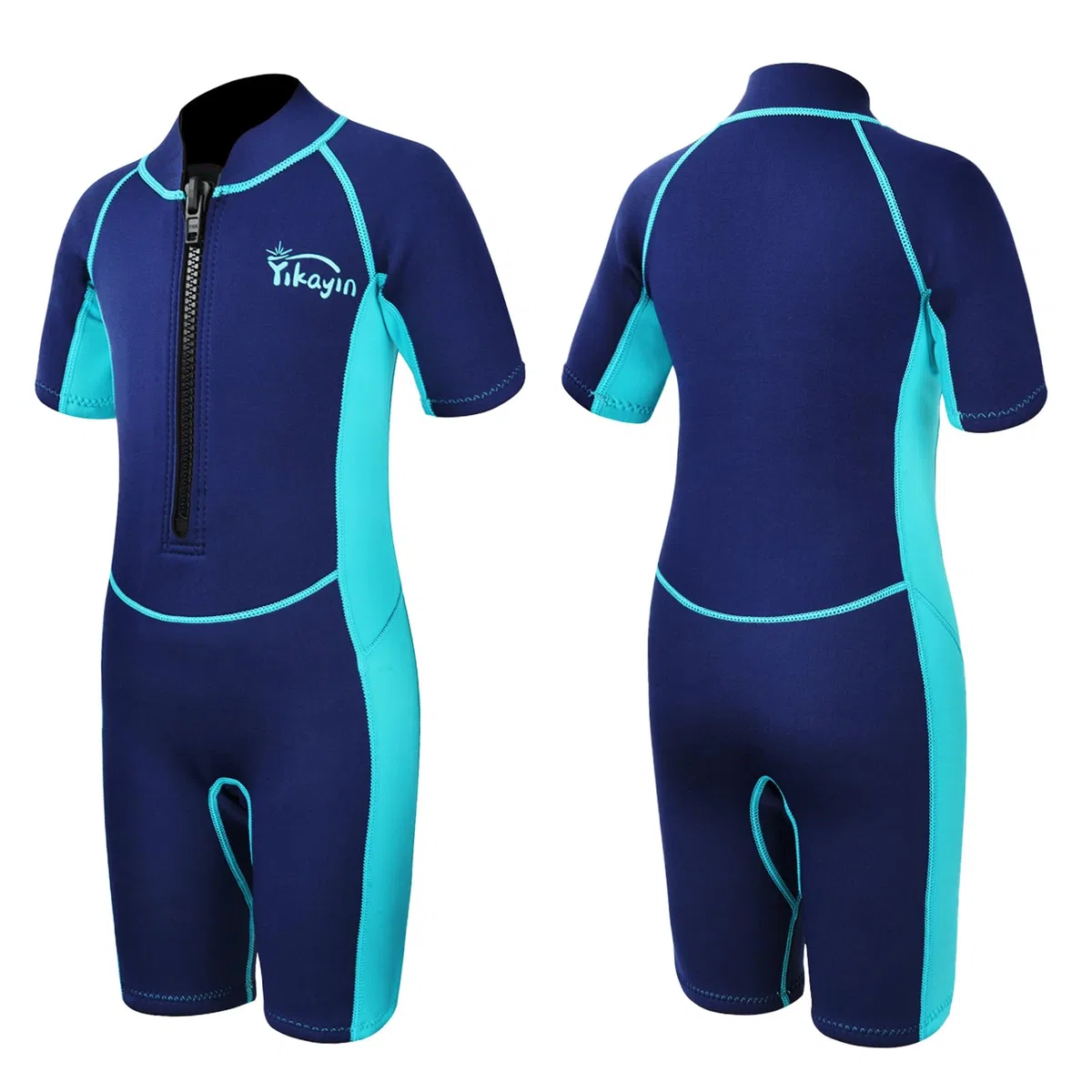 Muta Corta per Bambini, Muta di 2 mm in Neoprene Premium per Ragazzi e Ragazze, Costume Termico con Cerniera Frontale per Lezioni di Nuoto Surf Snorkeling Immersioni SUP