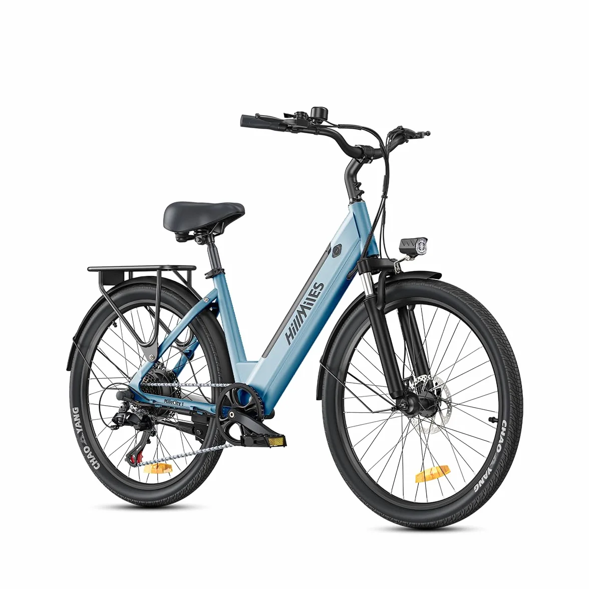 HillMiles Bici Elettrica Per Adulti Da 26", 7 Velocità Bicicletta Elettrica da 36V 13Ah Batteria Rimovibile, 25km/h & Autonomia di 80-100km E-bike Per Pendolari Urbani, IP65 impermeabile