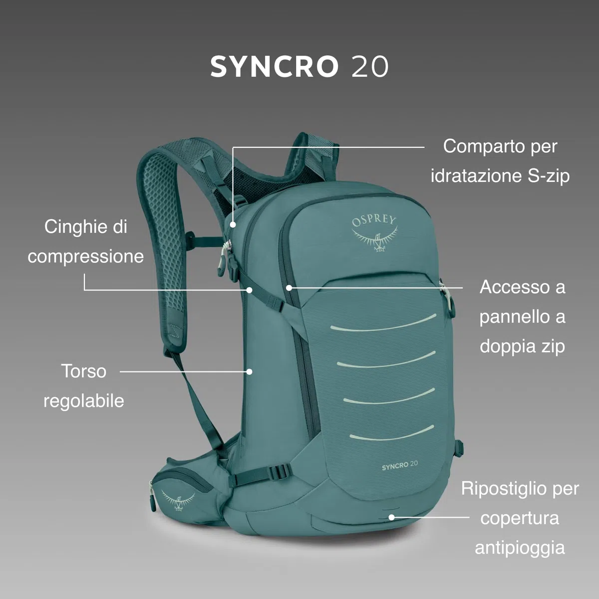 Osprey Syncro 20 Unisex Backpack Uomo (Pacco da 1)