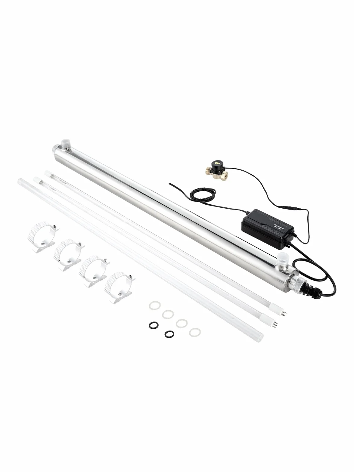 VEVOR Purificatore d'Acqua UV, 55 W 45,4 L/min Filtro Purificatore d'Acqua Ultravioletto Versatile 220 V con Alloggiamento in Acciaio Inox, per Tutta Casa con Manicotto al Quarzo, per Bere, Pulizia