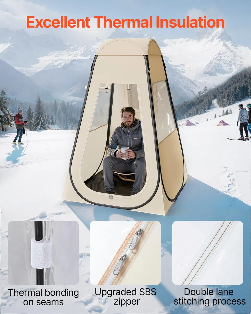 VEVOR Tenda sportiva pop up, 4 misure opzionali, trasparente, tenda a bolle per 1-6 persone, impermeabile per esterni, con tappetino e copertura superiore, tenda a cupola a igloo da giardino, tenda da