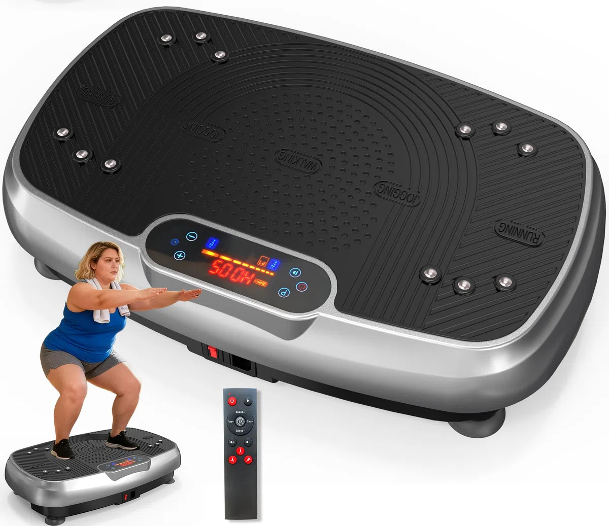 Piastra vibrante, piastra vibrante migliorata con doppi motori per dimagrire, allenamento a tutto il corpo, costruzione muscolare, supporto vibrante, piastra vibrante da 160 kg