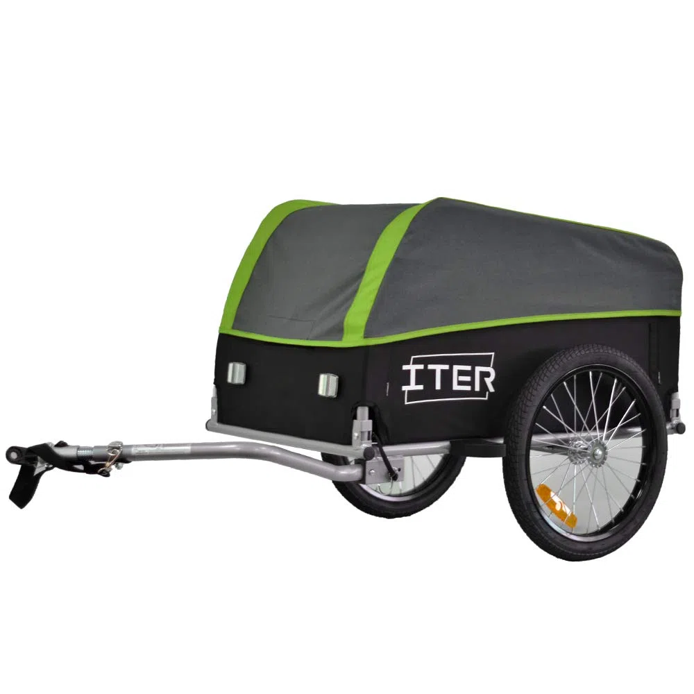 PAPILIOSHOP ITER Rimorchio carrello carrellino bici per trasporto cose materiali