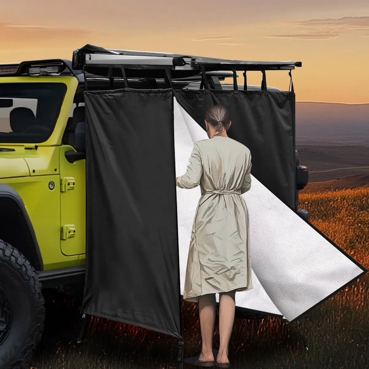 Tenda Doccia Campeggio, Oxford Impermeabile Rifugi Privacy per Il Campeggio, Elevata Resistenza agli Strappi Cabina Doccia Campeggio per Auto, Si Monta su Barre Portatutto Universali