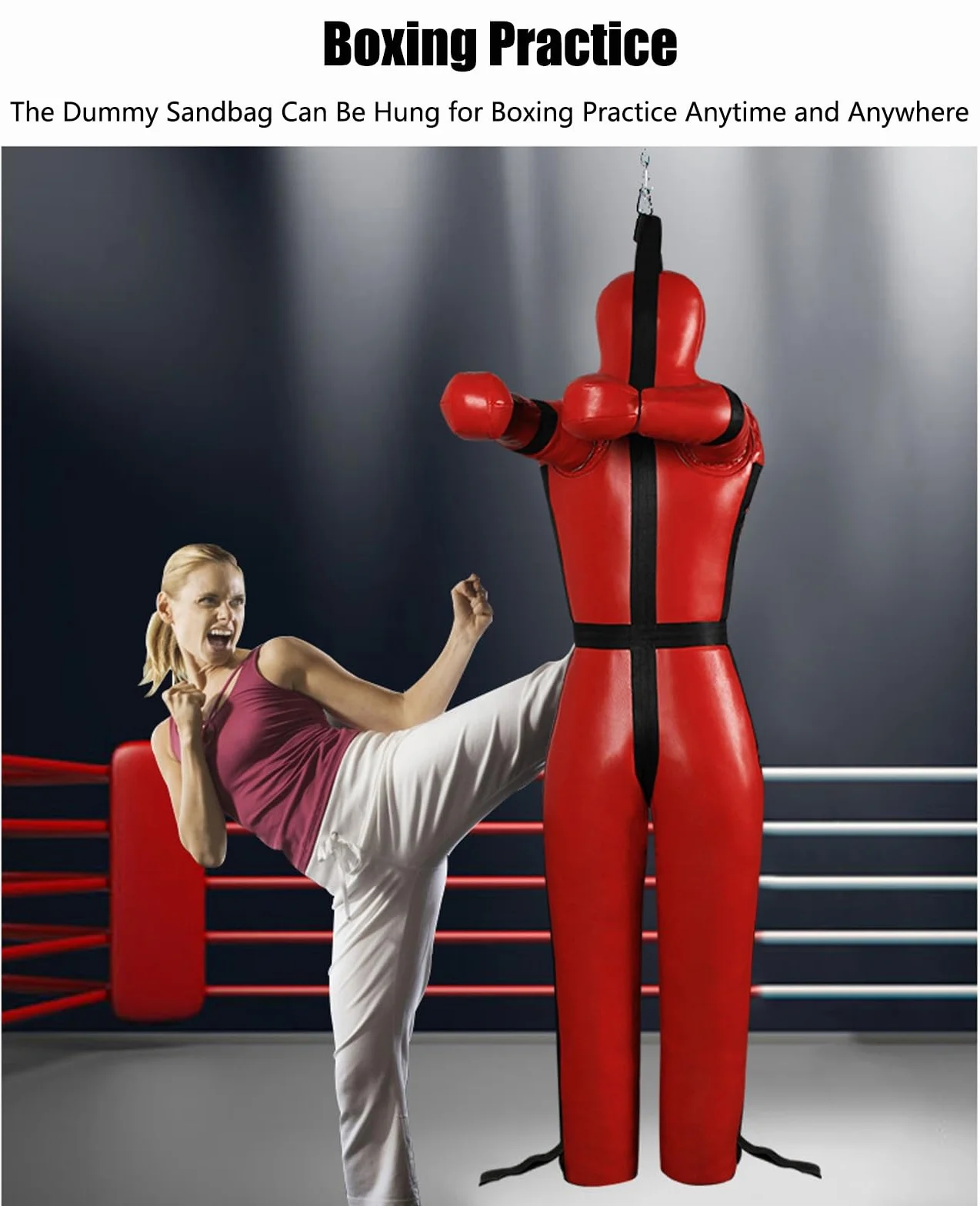 Sospeso Dummy, Judo Grappling Dummy, MMA manichino da lotta, Karate Training Dummies, per Posizione in piedi Manichino Wrestling Arti Marziali Boxe, NON Riempito ( Color : B Black , Size : 175cm )