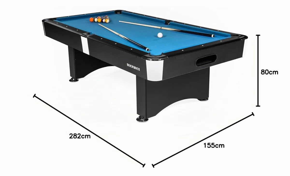 Tavolo da Biliardo BuckShot Manhattan 9ft - 282 x 155cm- Carambola - Pool Americano - Snooker - Tavoli da Biliardo 9 Piedi - Completo di Tutti Gli Accessori