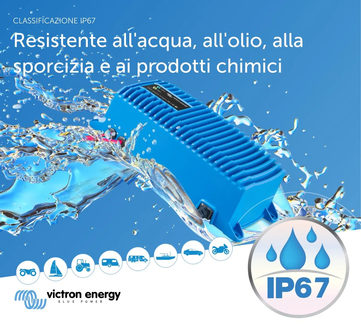 Victron Energy Blue Smart IP67 24-Volt 12 amp 230V Caricatore Batteria Bluetooth (CEE 7/7)