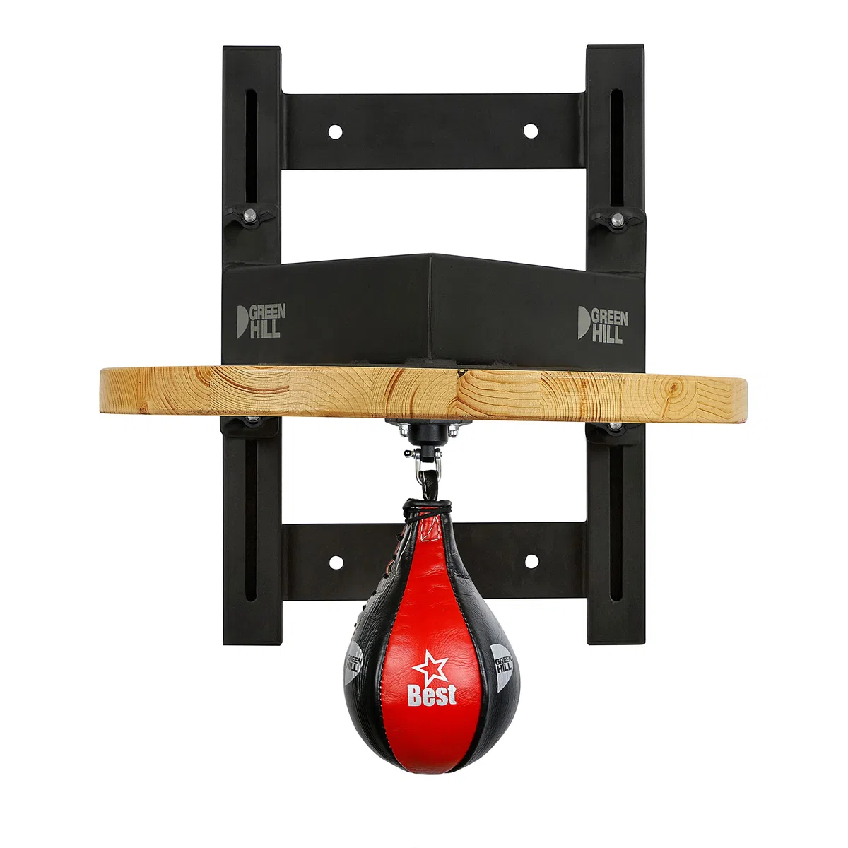 GREEN HILL Piattaforma Professionale Regolabile per Pera Veloce Boxe, Supporto peretta Pugilato, Staffa Speed Ball Boxing (PERETTA Inclusa, con TASSELLI CHIMICI)