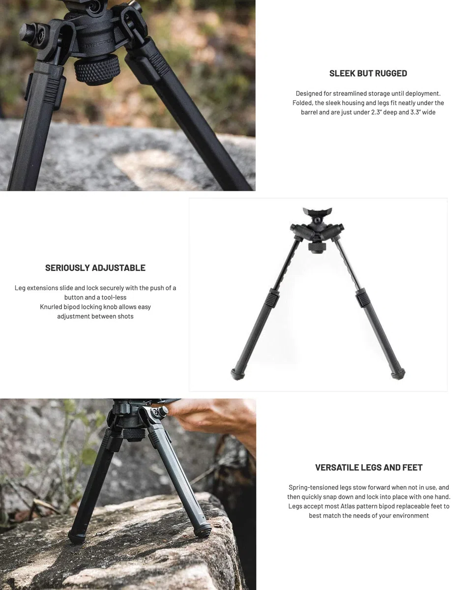 Magpul Rifle Bipod Gun Rest for Hunting and Shooting, A.R.M.S. 17S Style, Flat Dark Earth
