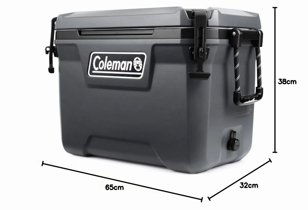 Coleman Convoy 55QT Ghiacciaie rigido isolato, 53 L, Mantiene il freddo fino a 4 giorni, Isolamento completo in schiuma, Frigorifero portatile grande
