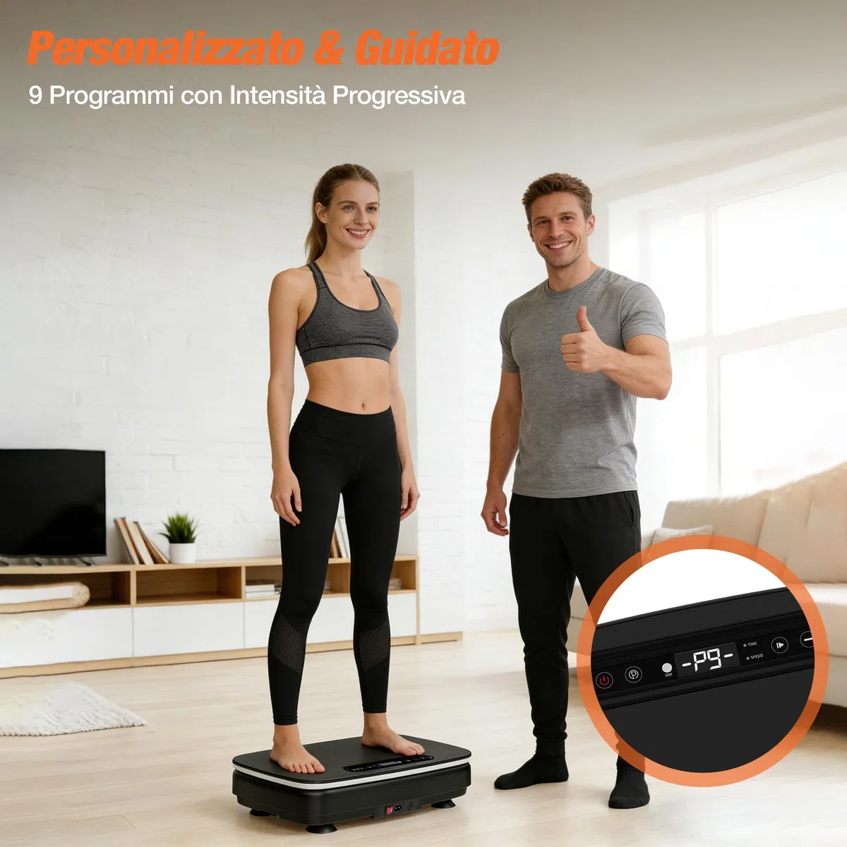 DH FitLife Pedana Vibrante per Casa | 0–99 Livelli con Timer | 9 Programmi Automatici | Silenziosa con Ventose | Luci LED & Altoparlante Bluetooth | Bande di Resistenza Incluse | Portata 150 kg