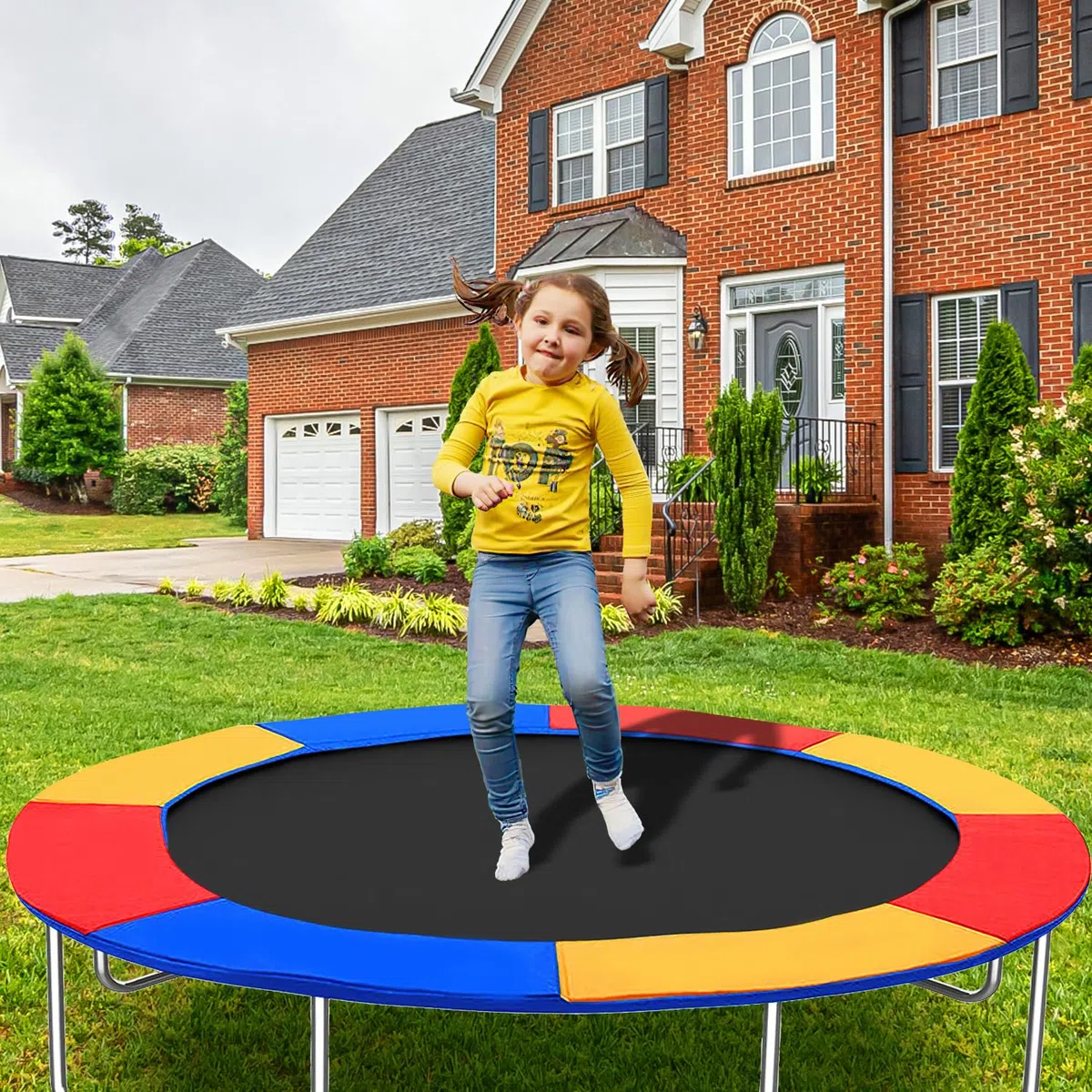 Herrselsam Copertura del bordo del trampolino antistrappo, resistente ai raggi UV, protezione dei bordi, accessorio per trampolino da fitness, colorato