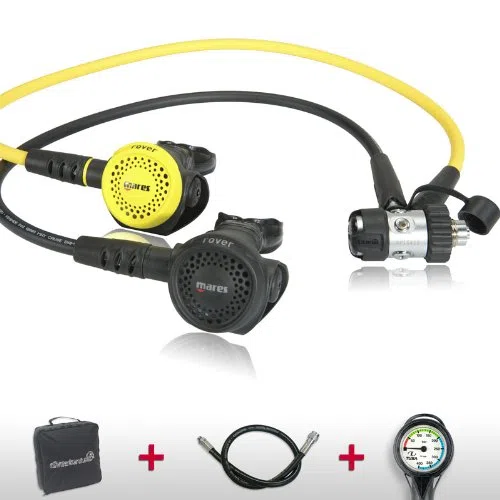 Mares Regolatore di Ossigeno Rover 2S con Octopus, Custodia, Tubo Flessibile e manometro