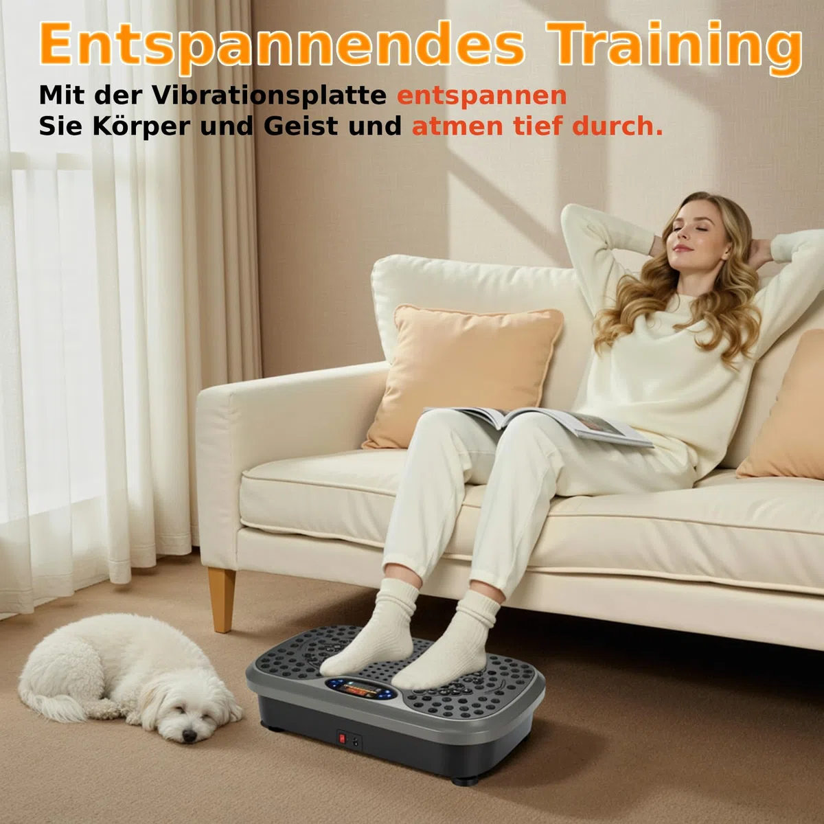 TLGREEN Piastra Vibrante, Design Compatto, 99 Livelli, 5 Programmi di Allenamento, con Bande di Resistenza, Touch Screen e Telecomando, Fitness Pedana Vibrazioni, Tavola Vibrante per Casa