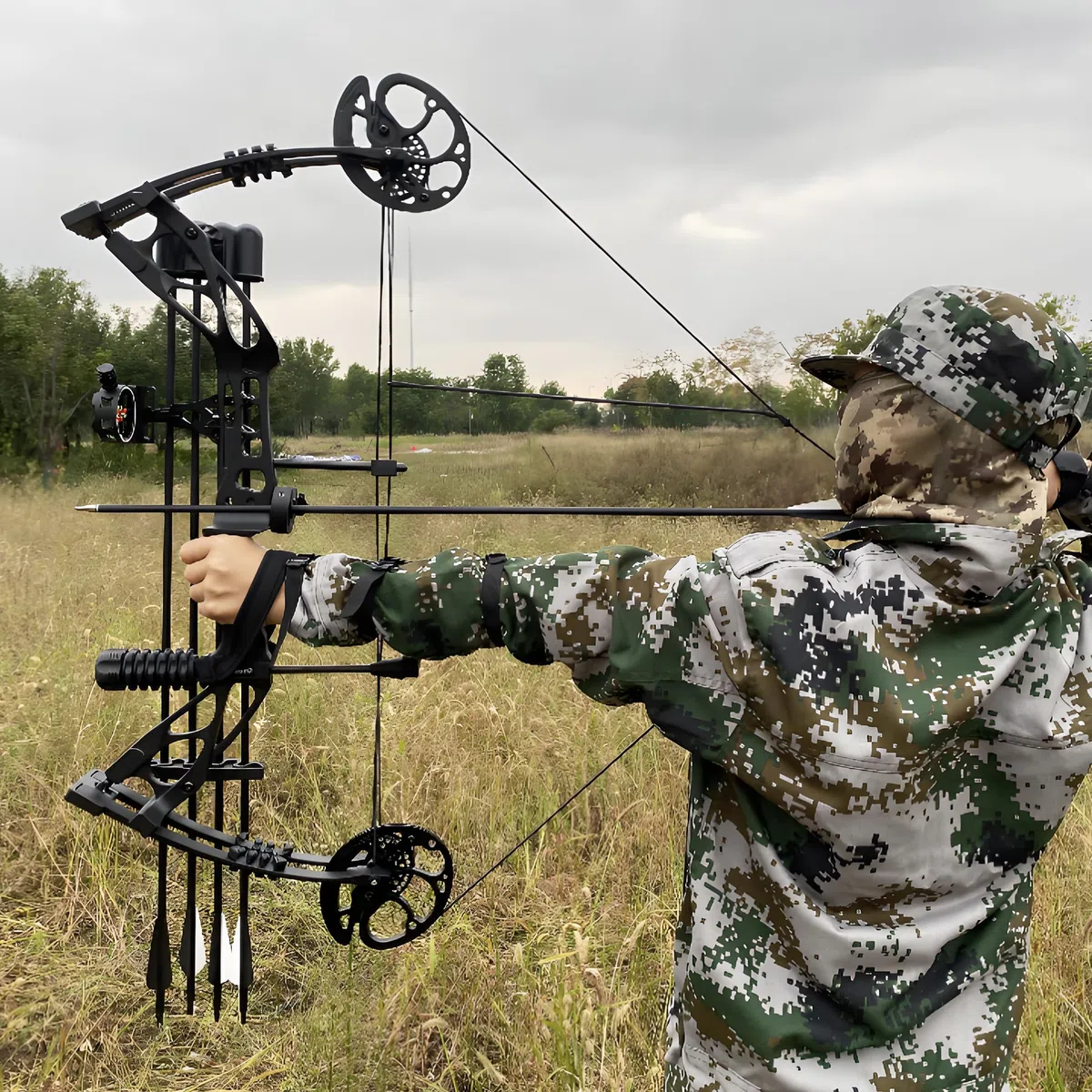 Arco Compound Set 0-70 LBS, Lunghezza di Trazione 16,5"-30", IBO 325 fps, Arco Compound da Caccia con Accessori per Caccia Tiro con l'Arco Pratica e Tiro ad Obiettivo