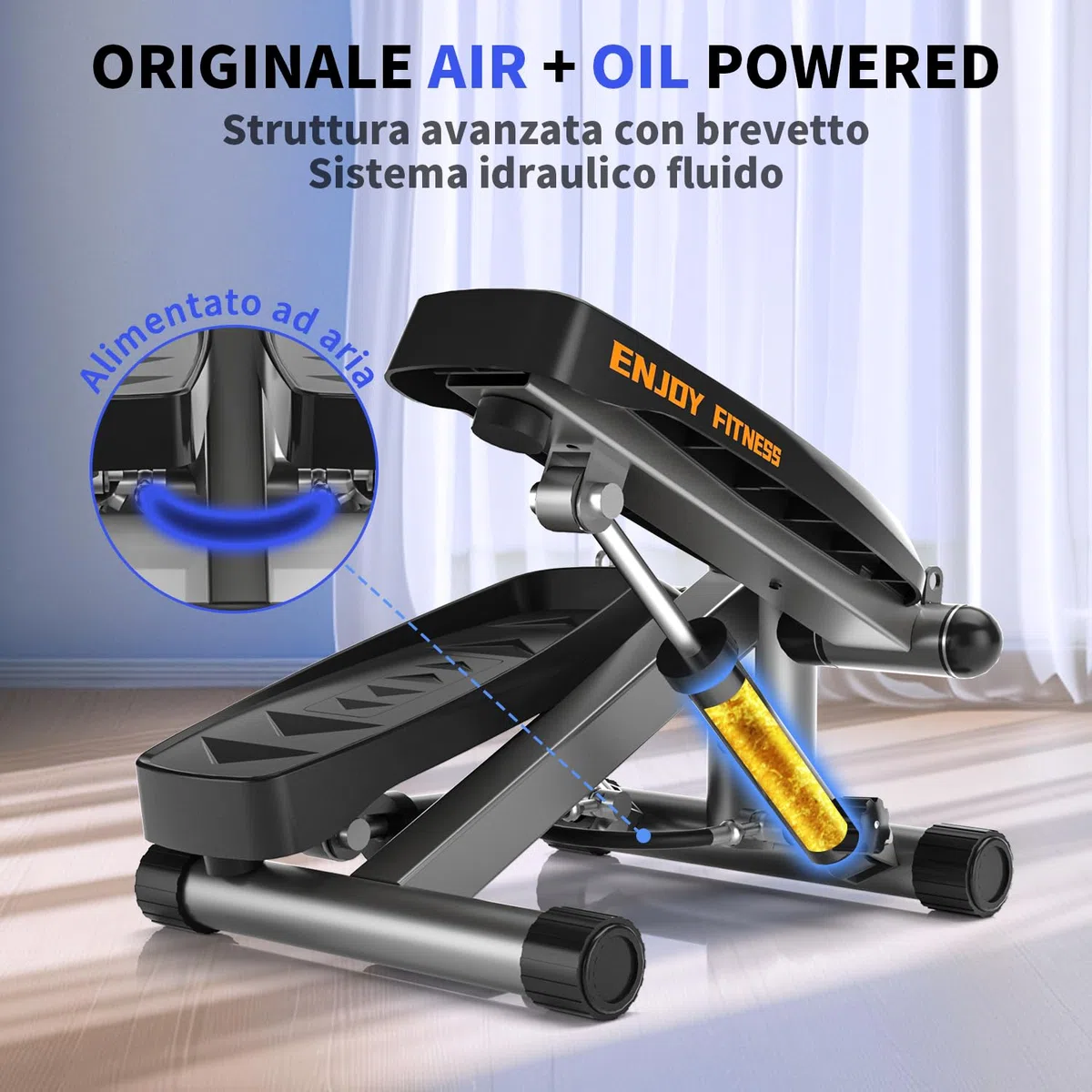 Vannect Mini Stepper Fitness Casa 2 in 1, Macchina per Sollevamento e Arrampicata con Corda di Resistenza, Trainer per Principianti e Utenti Avanzati Fino a 150 kg.