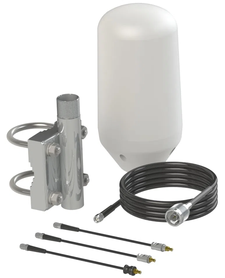 Thuraya - Antenna marina omnidirezionale passiva, ad alto guadagno, Satcom, classificazione IP66, costruzione robusta, omnidirezionale, marina, facile da installare (cavo da 8 m con supporto su asta