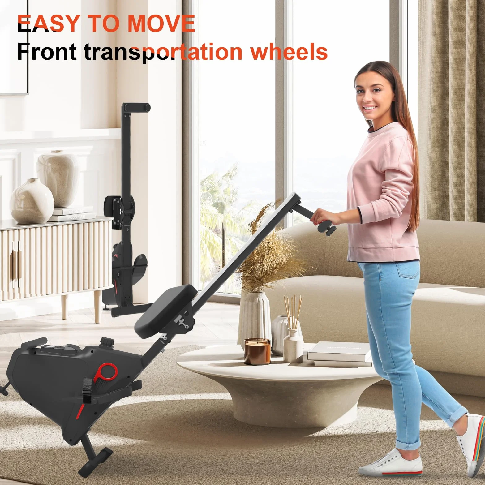 Vogatore Neezee con 16 livelli di resistenza magnetica, Vogatore per la casa, Vogatore Professionale per Casa, monitor LCD, Vogatore super silenzioso, design salvaspazio