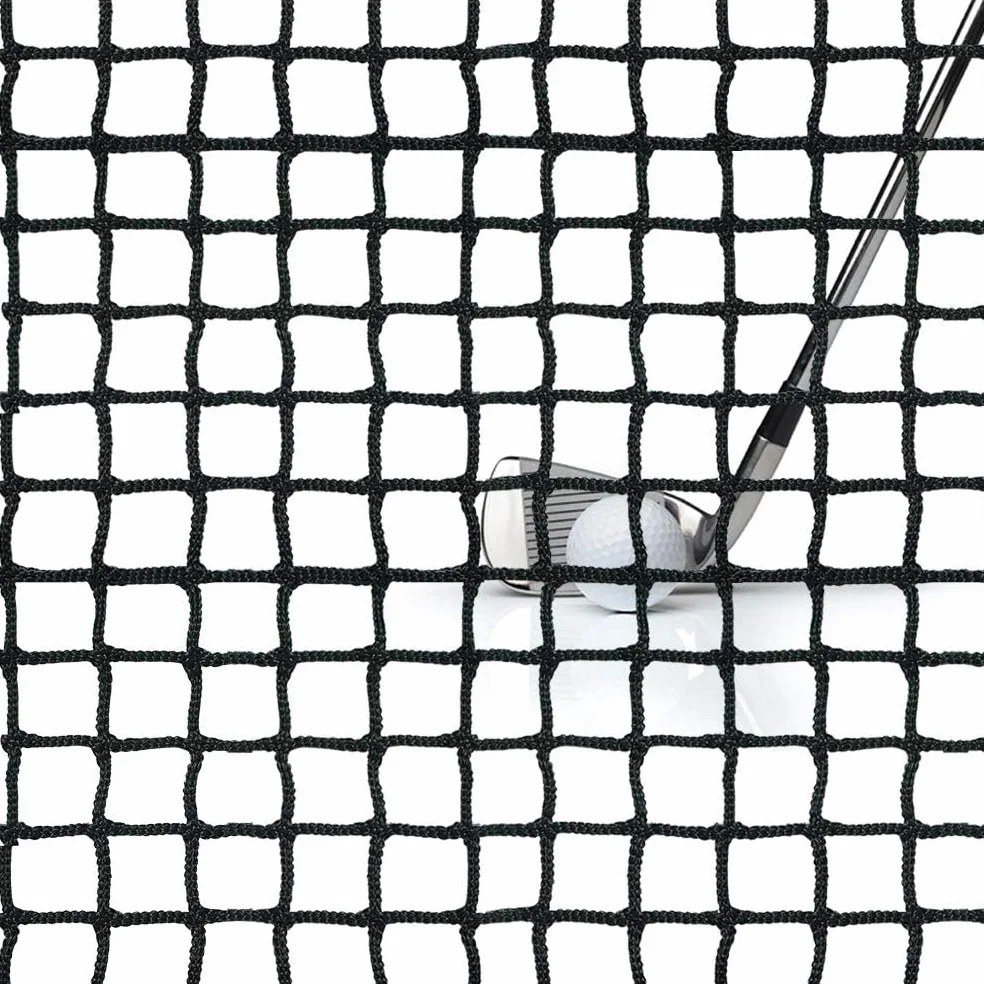 Aoneky Rete per Gabbia da Golf 3x3x3M, Maglia Quadrata 2,5x2,5cm, Corda 3mm - Pratica e Allenamento All'aperto, Kickball, Hockey (Nero)