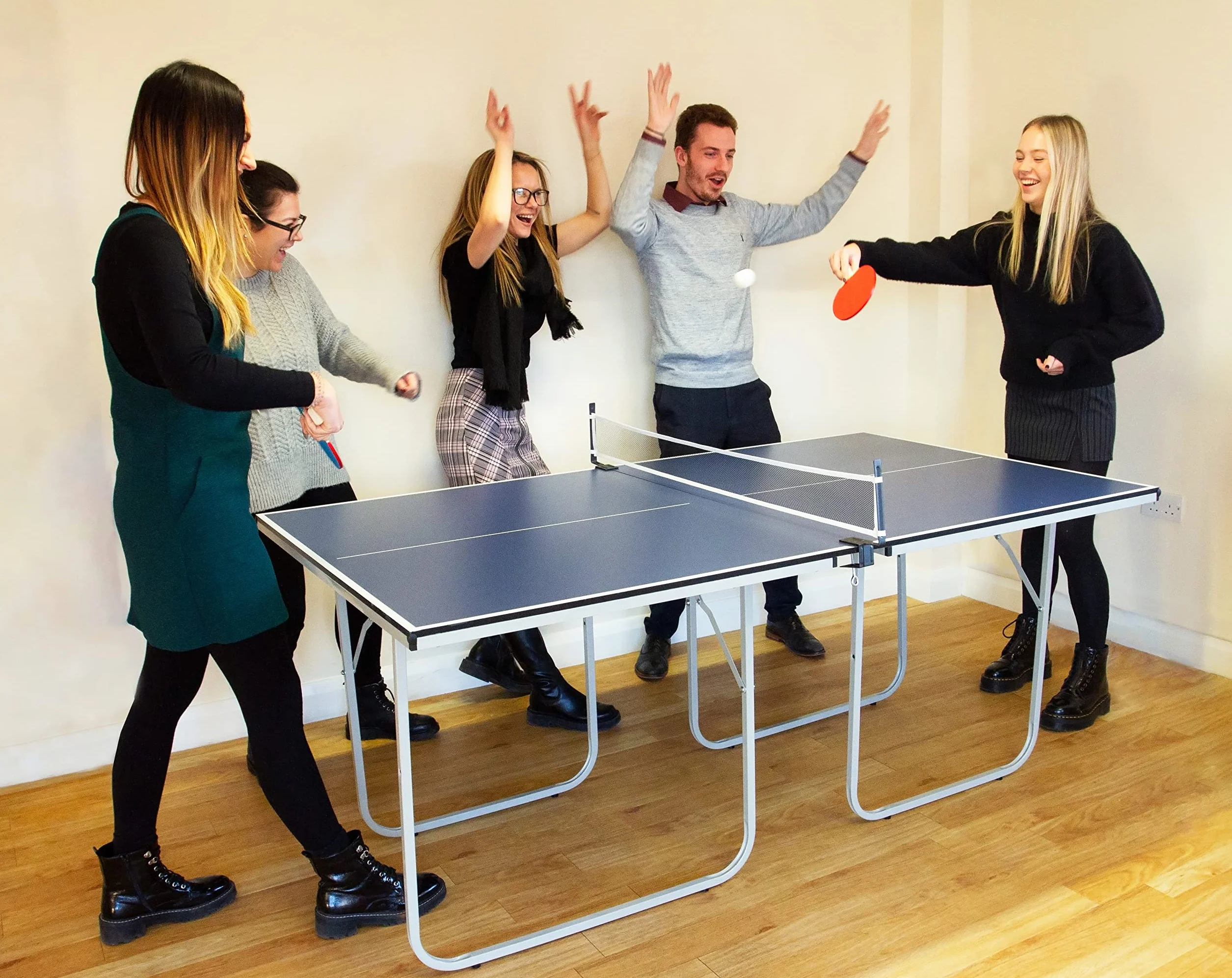 Tavolo da Ping Pong Pieghevole con Kit Racchette e Palline Tennis da Tavolo con Retina e Kit Completo Tavolo da Gioco Multiuso per Uso Interno