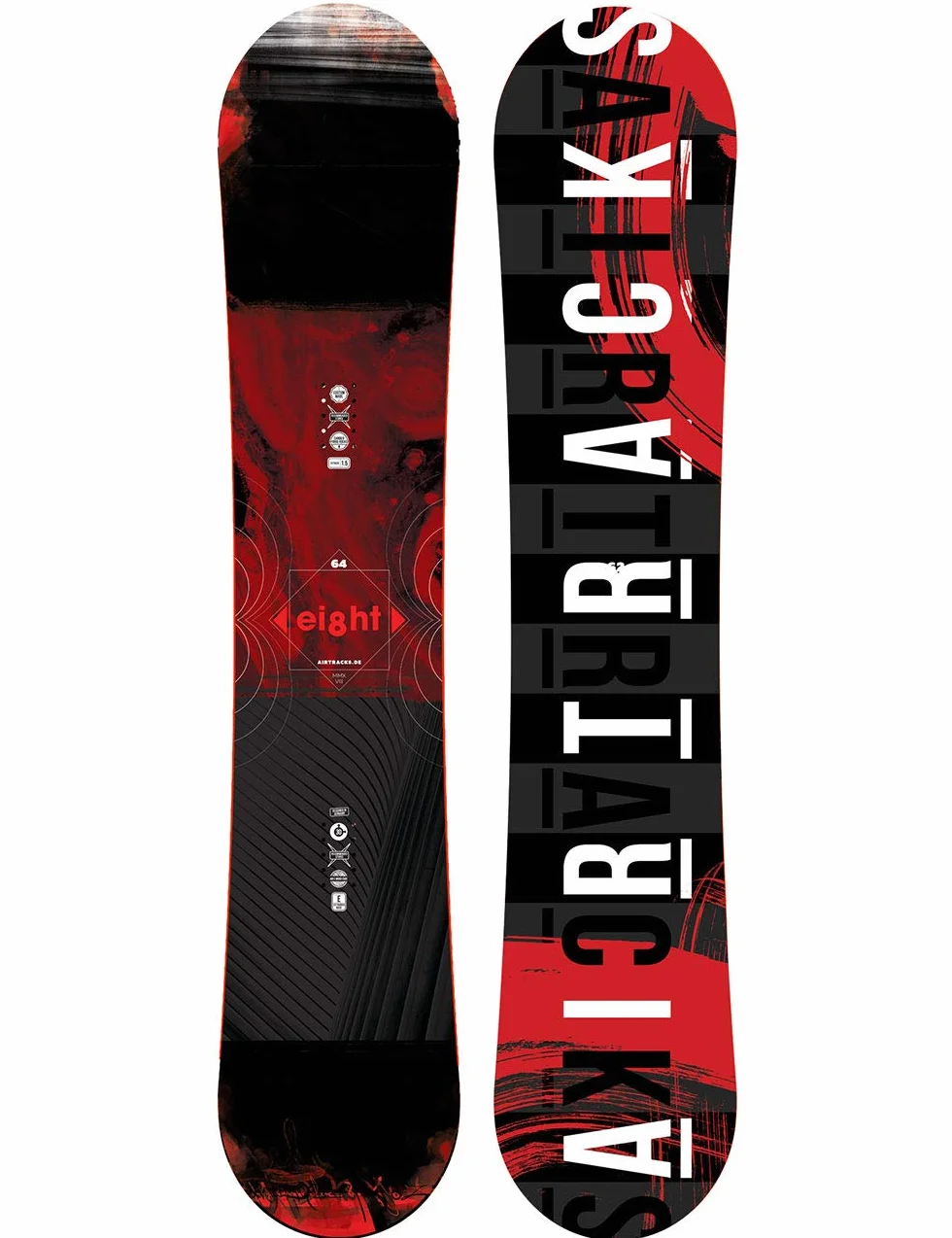 Snowboard Set AIRTRACKS Tavola Eight Wide Hybrid Rocker Uomo + Attacchi MASTER + Scarponi + Sacca NUOVI 150 155 160 164 cm