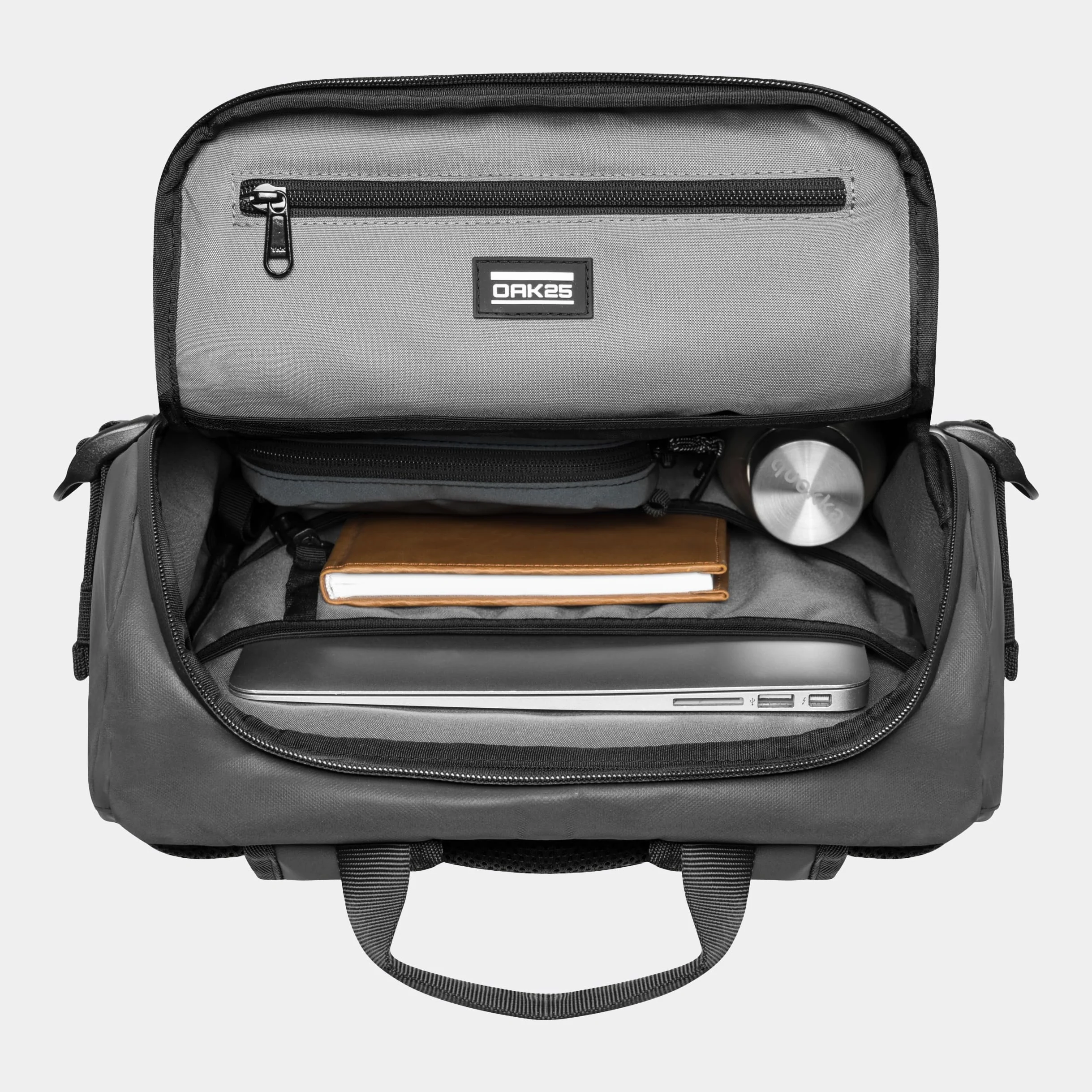 OAK25 Zaino Grande da Uomo & Donna Nero - Luminite Daybag - Zaino Riflettente per Bicicletta e Lavoro - Con Scomparto per Laptop - Idrorepellente