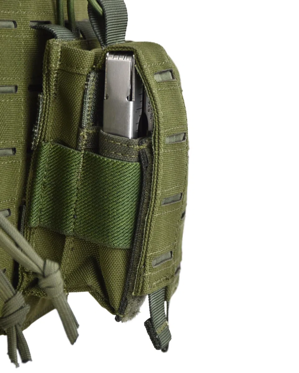 Openland Rapax Chest Rig Gilet Tattico MOLLE Lasercut in Nylon 1000D, Porta Caricatori M4/AK e Pistola, Tasche Utility YKK, Regolabile