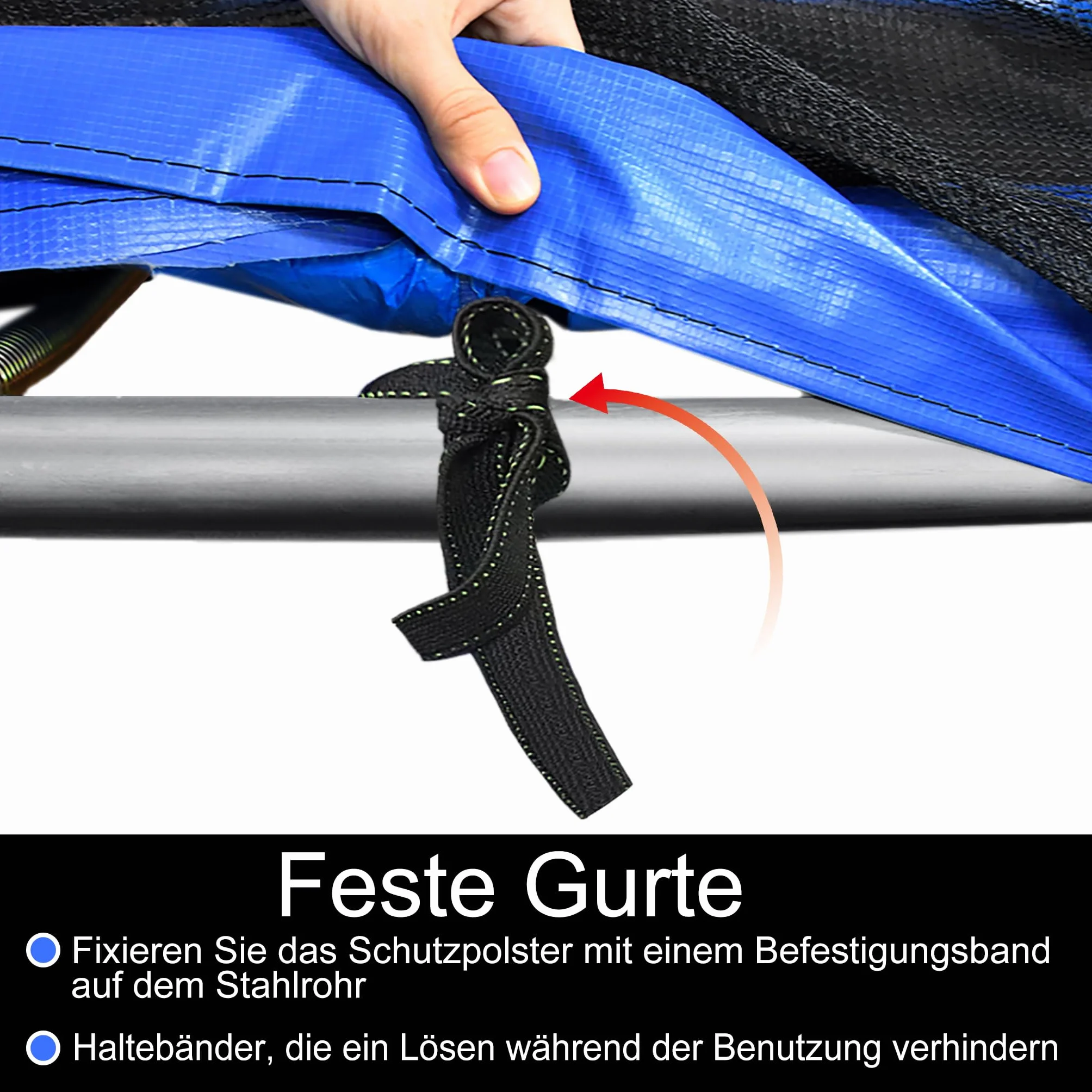 UISEBRT Copertura per trampolino, Ø 244 cm, 305 cm, 366 cm, copertura piuma, resistente ai raggi UV, antistrappo, accessorio per trampolino, colore blu