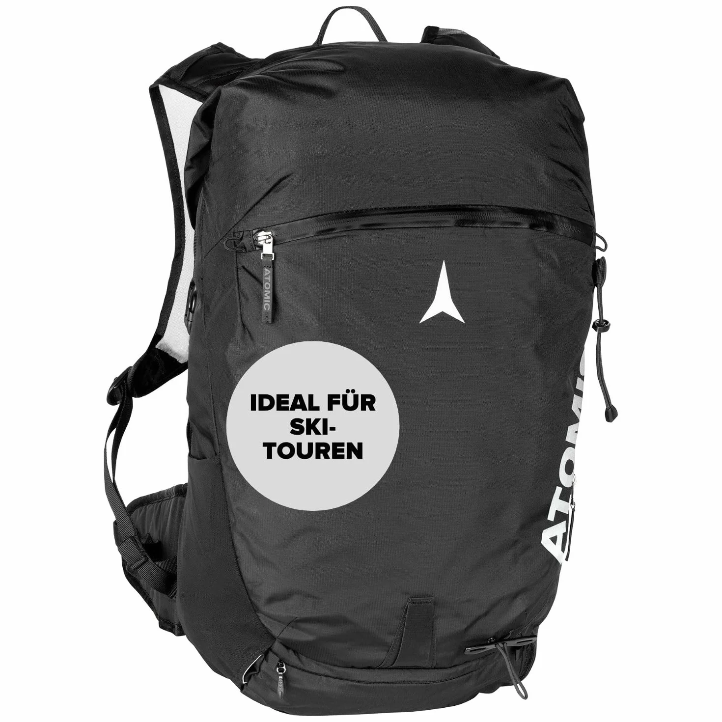 ATOMIC Backland 30+, zaino da sci leggero con chiusura rolltop, zaino da trekking alpino, con spazio di oltre 30 l, robusto e versatile zaino da sci con cintura in vita