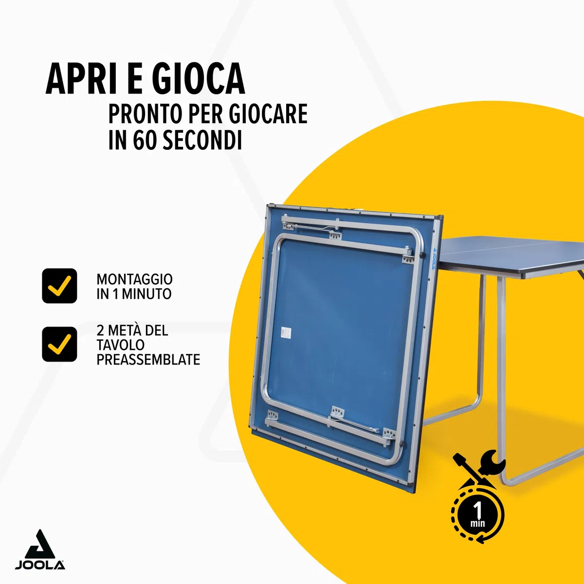 Joola 19110 - Tavolo da ping-pong, misura media, Dimensioni 168 x 84 x 76 cm, colore: Blu