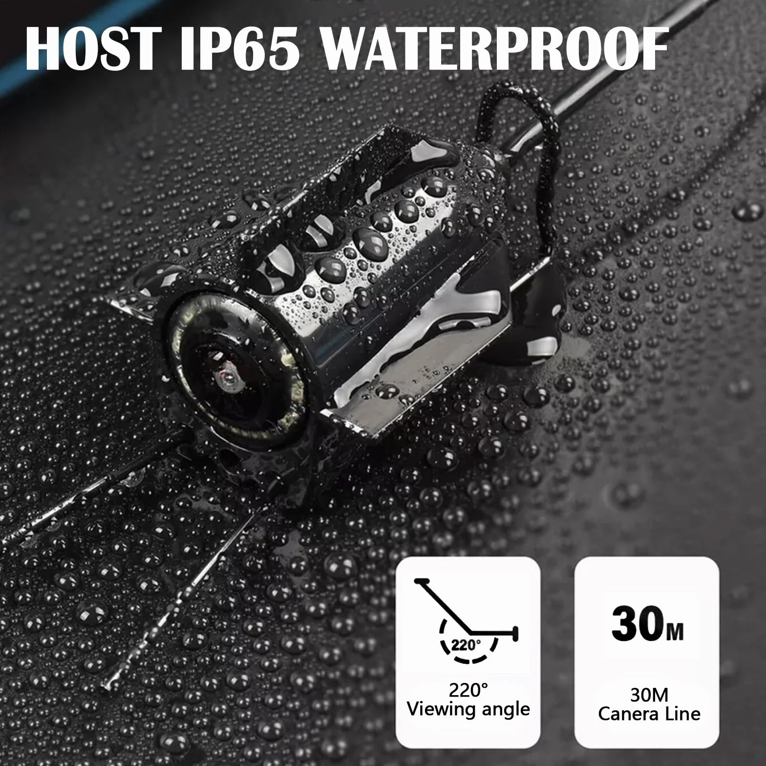 Telecamera Subacquea Pesca, Ecoscandaglio da Pesca Impermeabile IP65 Fish Finder con 5" IPS Display 8000mAh Batteria 30m Cavo 220° Visione Notturna Grandangolare per Pesca in Mare Pesca su Ghiaccio
