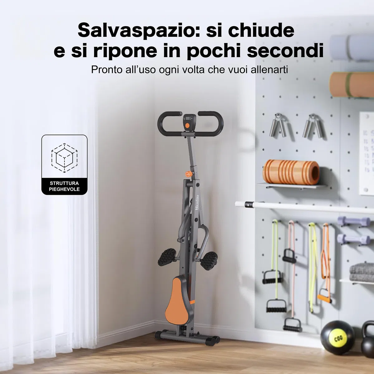 Niceday Macchina Addominali come Total Crunch con Resistenza Regolabile Salvaspazio Assemblato 95% Total Training Crunch