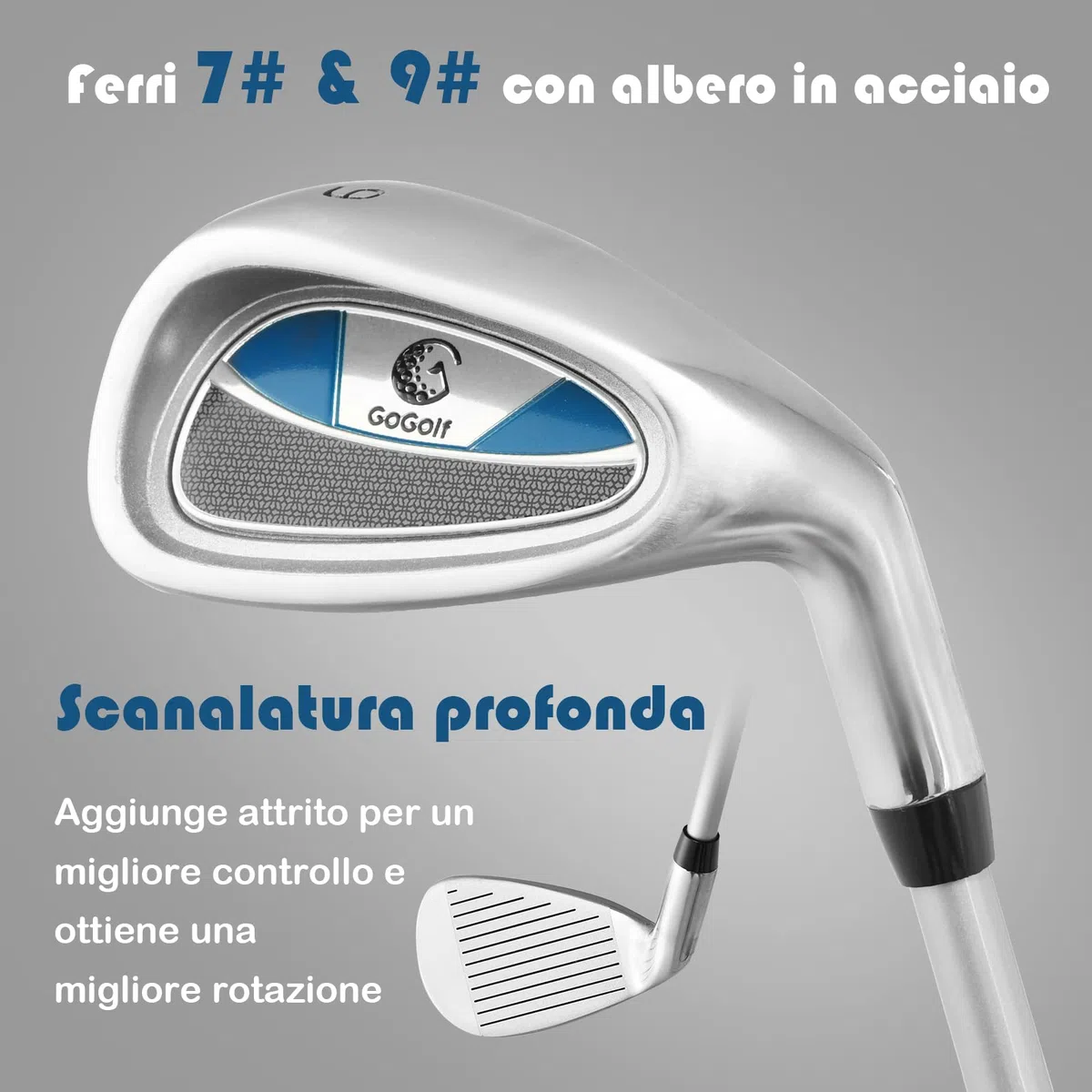 COSTWAY Set di Mazze da Golf per Bambini 11-13 Anni, con Legno da Fairway 3, Ferri 7 e 9, Putter, Coprimazze e Sacca da Golf, per Bambini e Bambine Destrimani