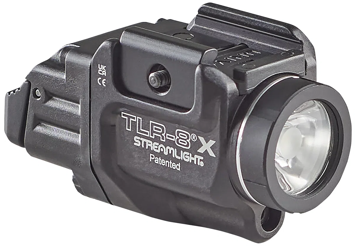 Streamlight 69414 TLR-8 x 500 lumen arma tattica con laser rosso integrato per pistole selezionate, incluse opzioni di interruttore posteriore, kit di montaggio e chiave, nero
