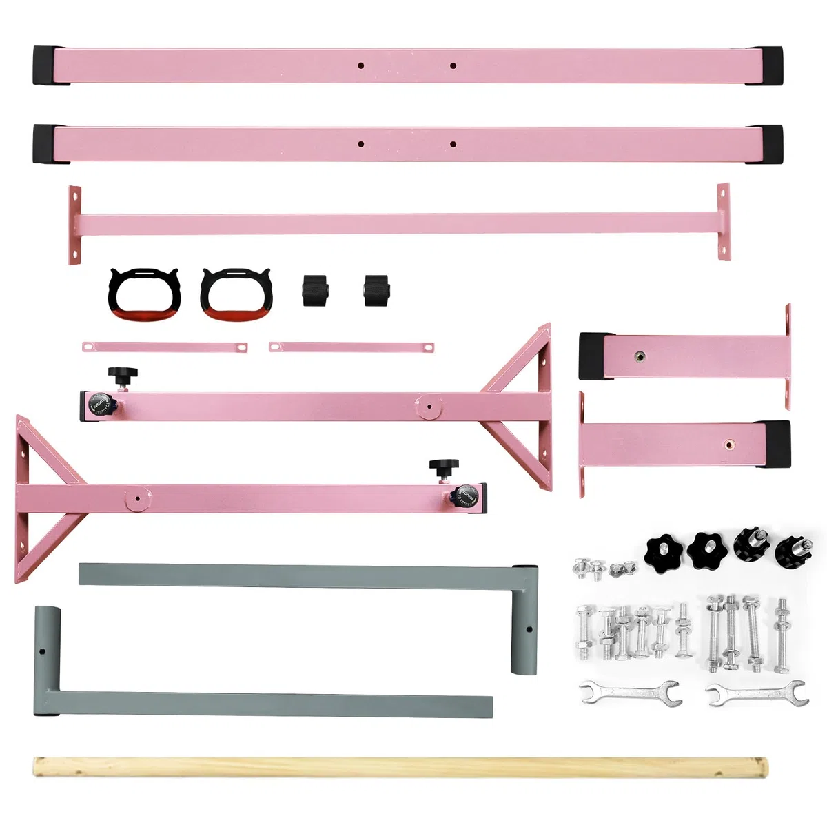 FBSPORT Barra da Ginnastica per Bambini con 13 Altezze Regolabili,Sbarra di Ginnastica per Bambini Barra Ginnastica Orizzontali Artistica Palestra Danza per Bambini e Bambine e Portatile Rosa