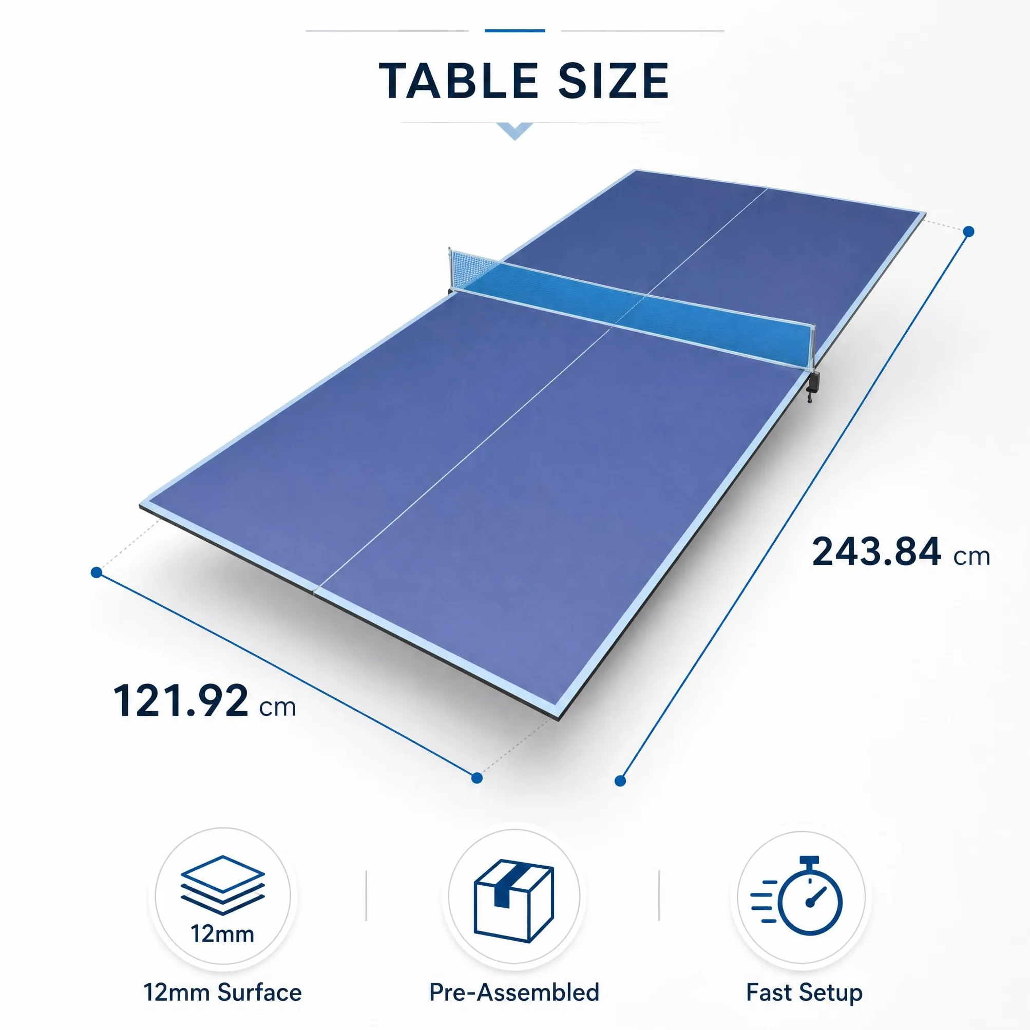 Tavolo da ping pong pieghevole, salvaspazio, resistente alle intemperie, mini tavolo da ping pong pieghevole per esterni e interni, piccolo con supporto