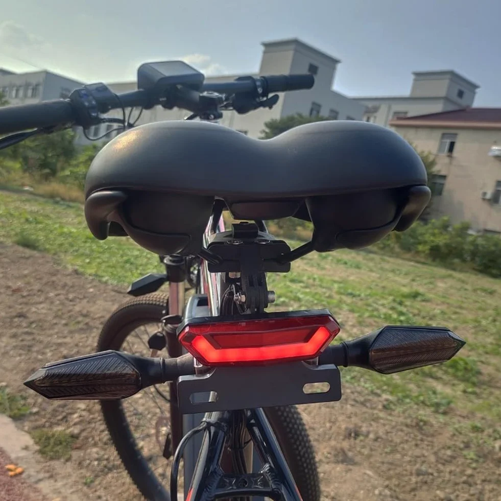 Kit completo di illuminazione per bici elettrica, 36 V, 48 V, 52 V, fari anteriori, posteriori, indicatori di direzione con luci fluide, set di sicurezza impermeabile IPX4 per triciclo elettrico della