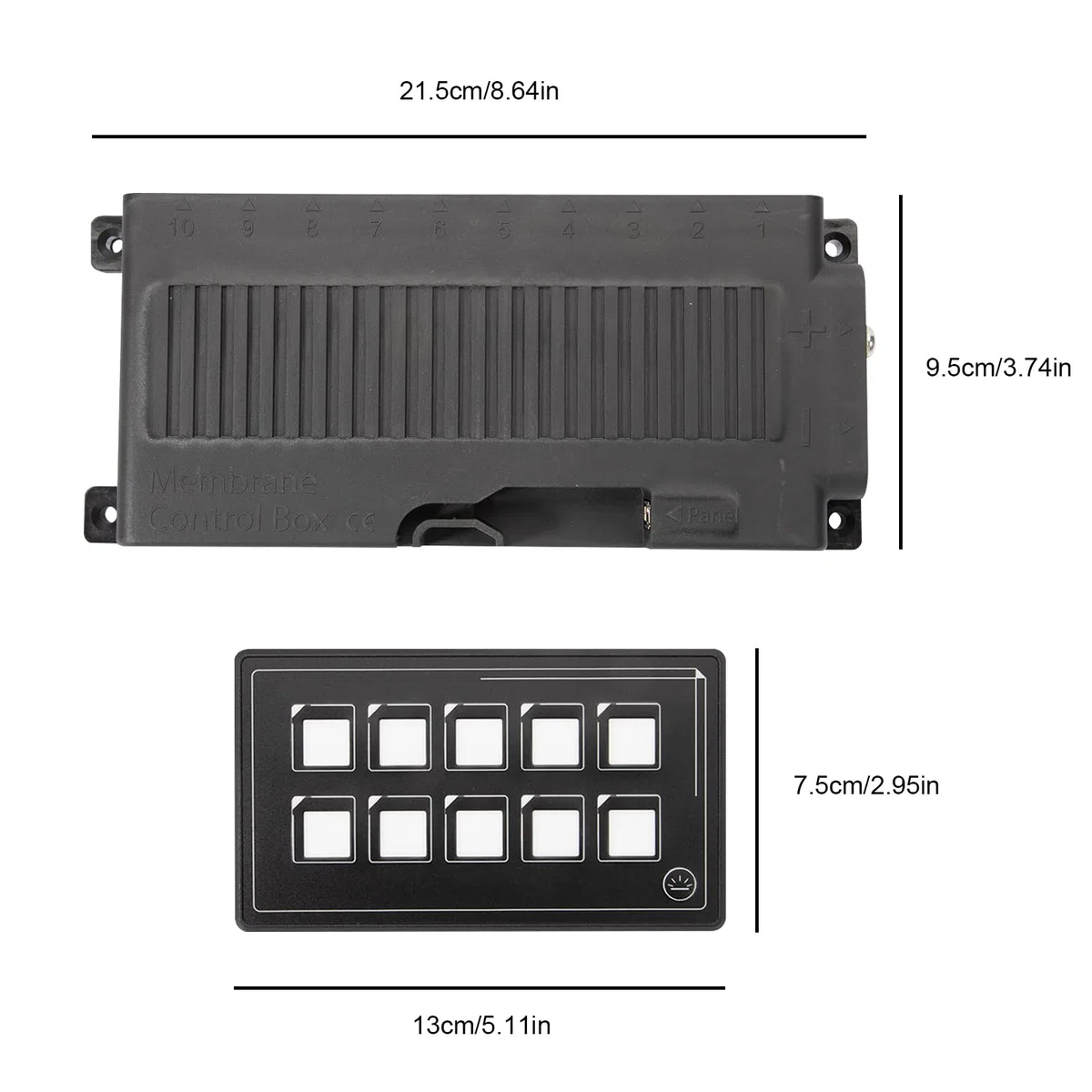 Toutch Pannello di controllo a membrana 10P con Bluetooth, cablaggio touch integrato PPTC pannello di interruttore per camper barche
