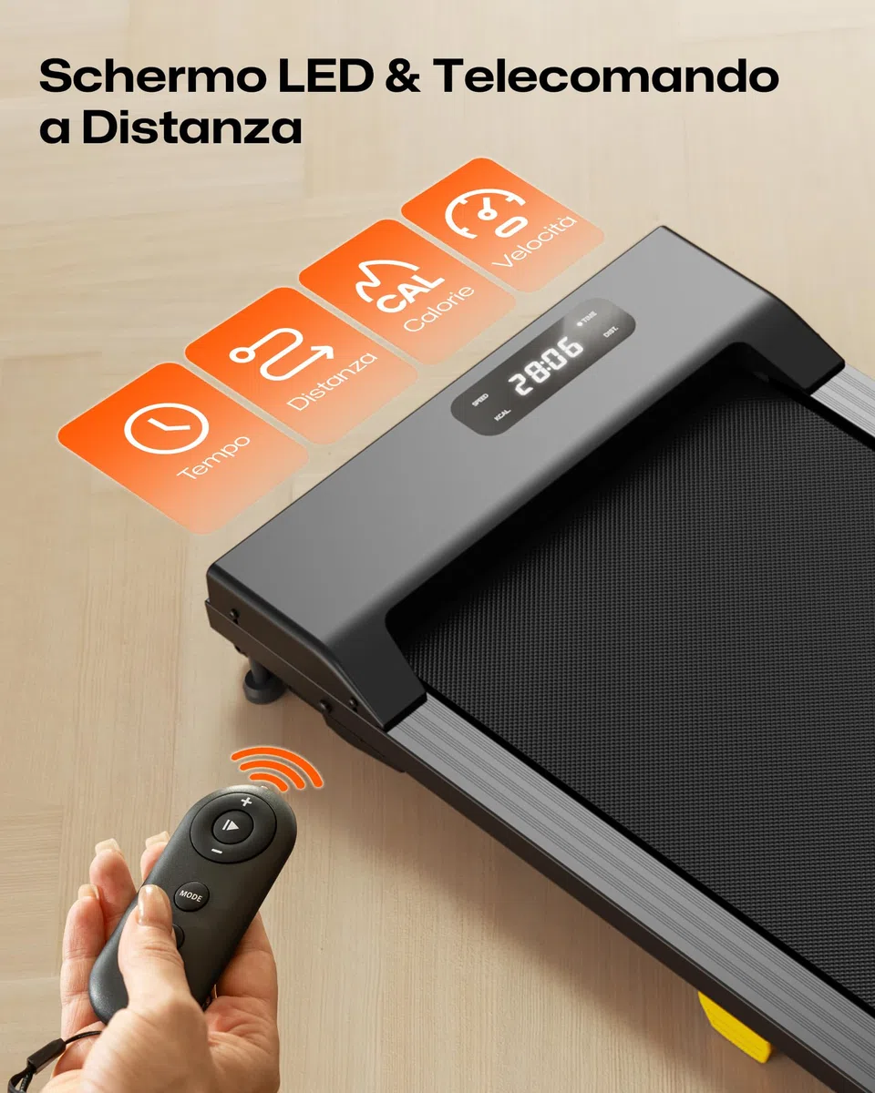 UREVO Tapis Roulant Salvaspazio con Inclinazione 9%, 2 in 1 Walking Pad da scrivania Silenzioso per Casa e Ufficio, Doppia Ammortizzazione, 2.5HP Tapirulan Elettrico con Telecomando e Display LED