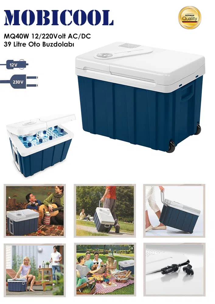 Mobicool MQ40W Frigorifero Portatile Elettrico, 39 L, Mini Frigo per Auto, Camion, Barca o Camper, 12 V o 230 V