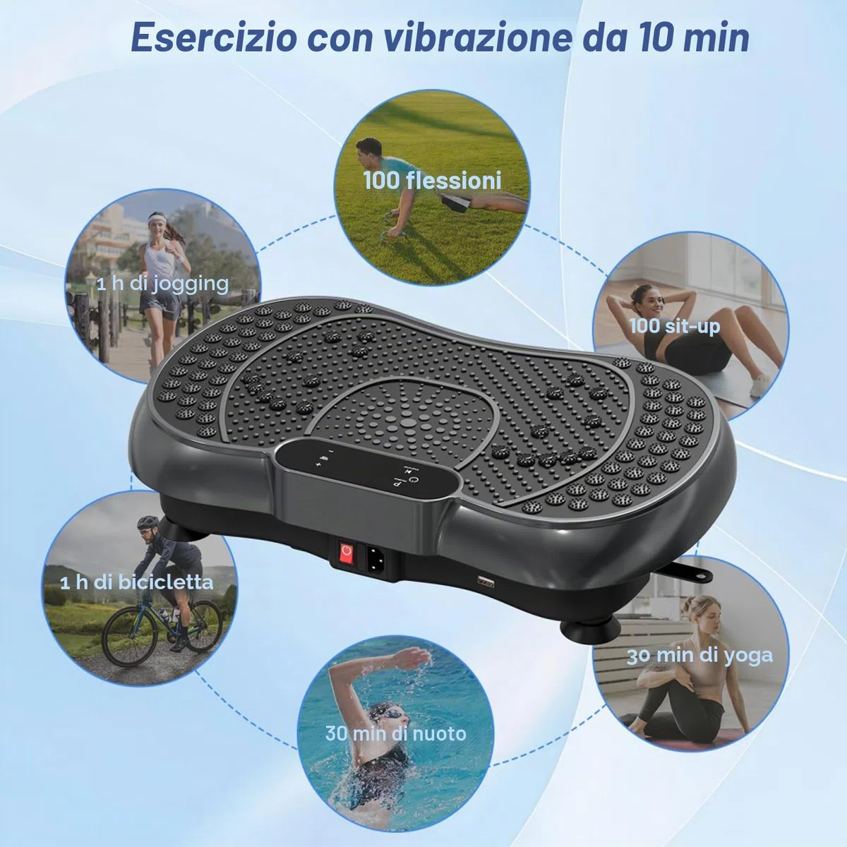 Piattaforma Vibrante di Allenamento, Modello 2026 con Corda di Resistenza, 250 Velocità Regolabile per Allenamento Completo del Corpo