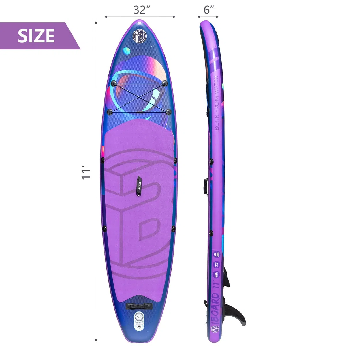 Tavole gonfiabili per stand up paddle 11 ′ × 33 × 6 ″ con accessori spessi e eccellenti per tavola da SUP, ampia e stabile ad alto carico gonfiabile per giovani e adulti