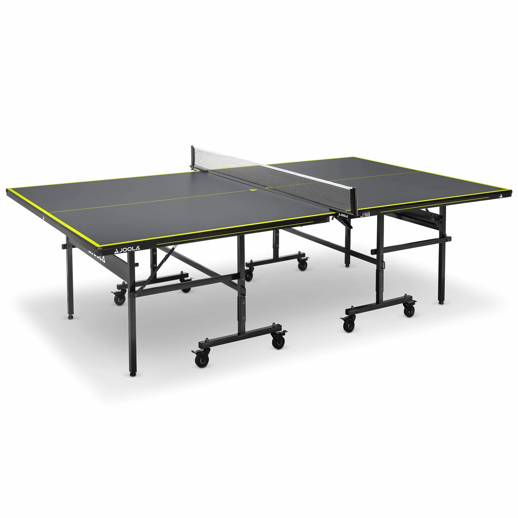 JOOLA Inside J15 - Tavolo da ping pong pieghevole per interni, montaggio rapido, con rete, grigio, 274 x 152,5 x 76 cm