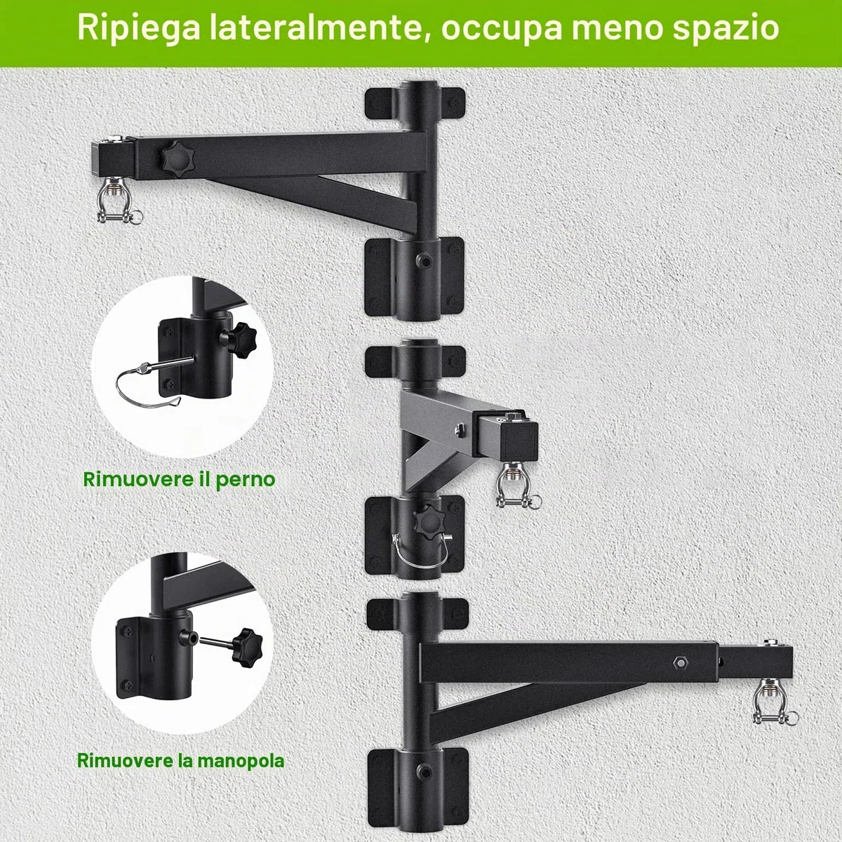 Kipika Staffa da parete per sacco da boxe pesante, rotabile, telaio ultra resistente per sacco da boxe per palestra domestica, lunghezza regolabile per sacco da kickboxing, sacco da muay thai, sacco
