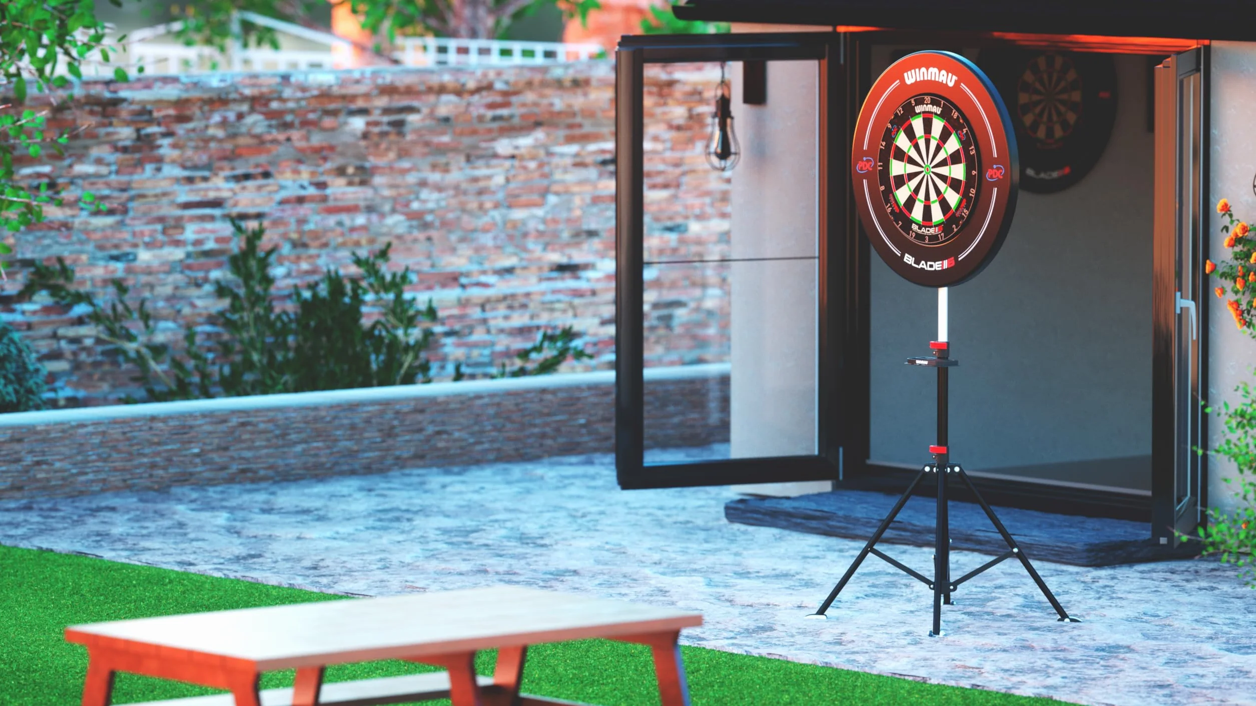 WINMAU Xtreme 2.0 Supporto per bersaglio per freccette - Portatile, regolabile e indipendente - Sistema di montaggio con design a treppiede - Compatibile con tutti i bersagli Winmau