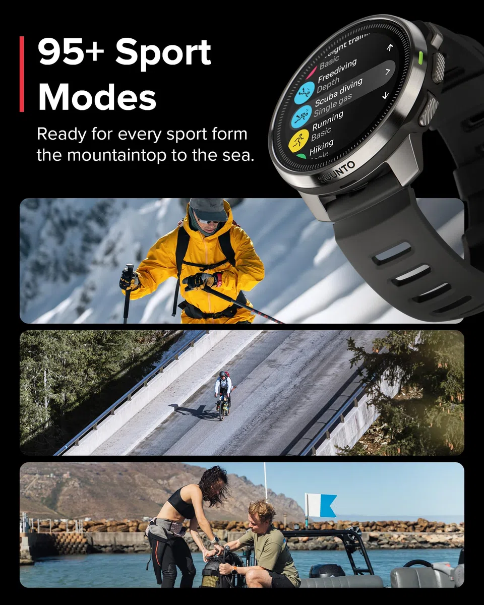 SUUNTO Ocean Dive Computer, Orologio GPS per allenamento e monitoraggio del percorso subacqueo con wireless, touchscreen AMOLED e GNSS a doppia banda