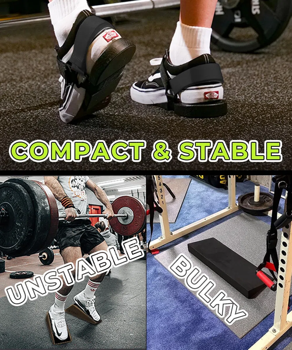 Eastbro - Zeppa per tallone, squat rialzati, stacchi, sollevamento pesi, sollevamento pesi, sollevamento polpacci, migliorare la mobilità e l'equilibrio, cuneo inclinato sulle scarpe