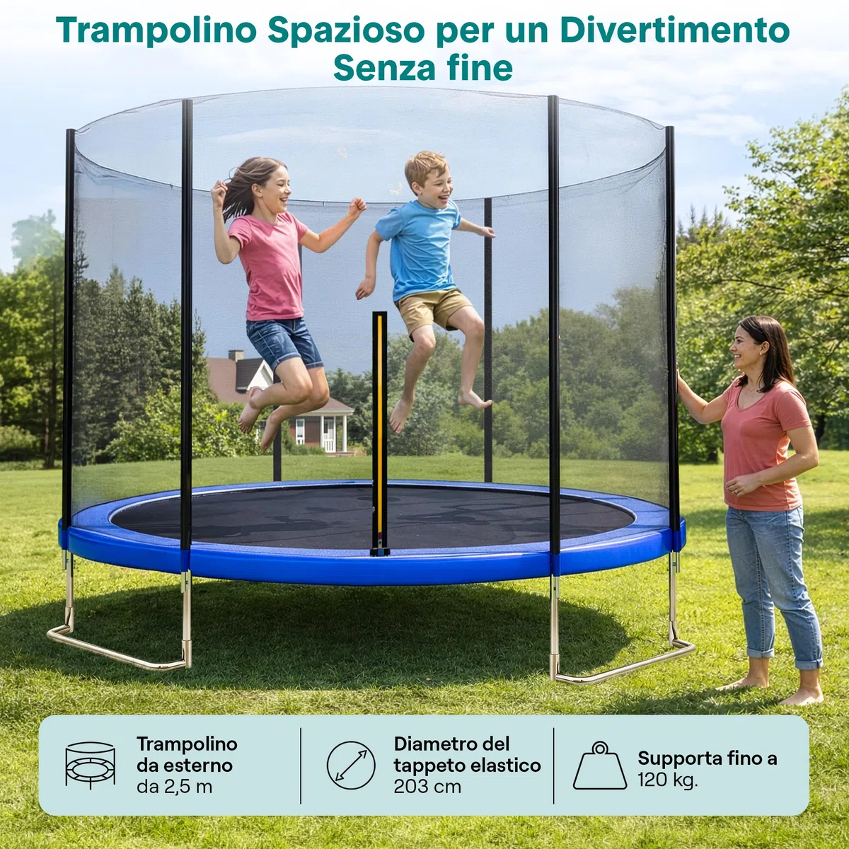 SereneLife Trampolino Elastico per Bambini, Tappeto Elastico Bambini, Robusto, Stabile, Adatto Esterno e Interno