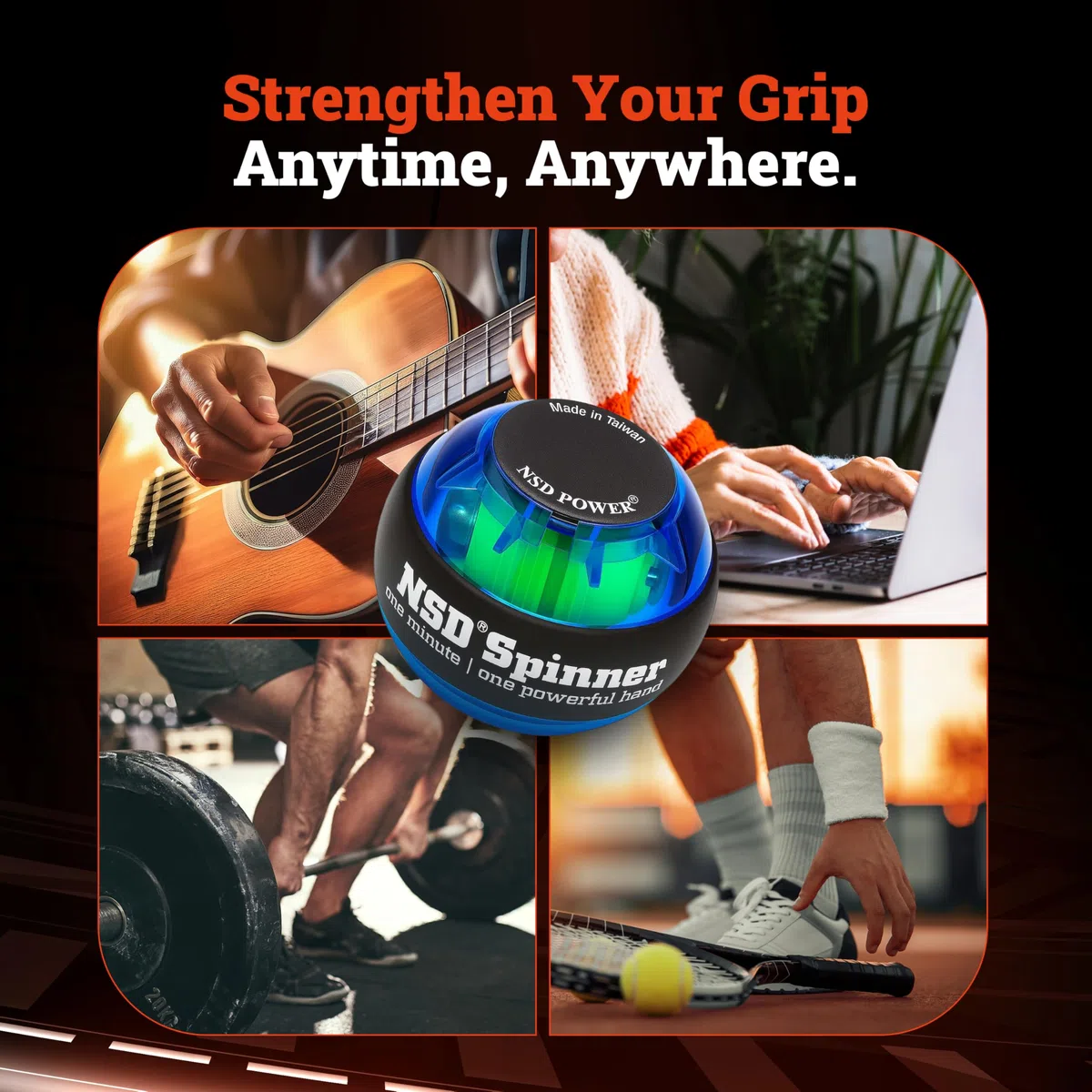 NSD Power Essential Spinner Gyro Hand Grip rinforzante Polso avambraccio Ginnico