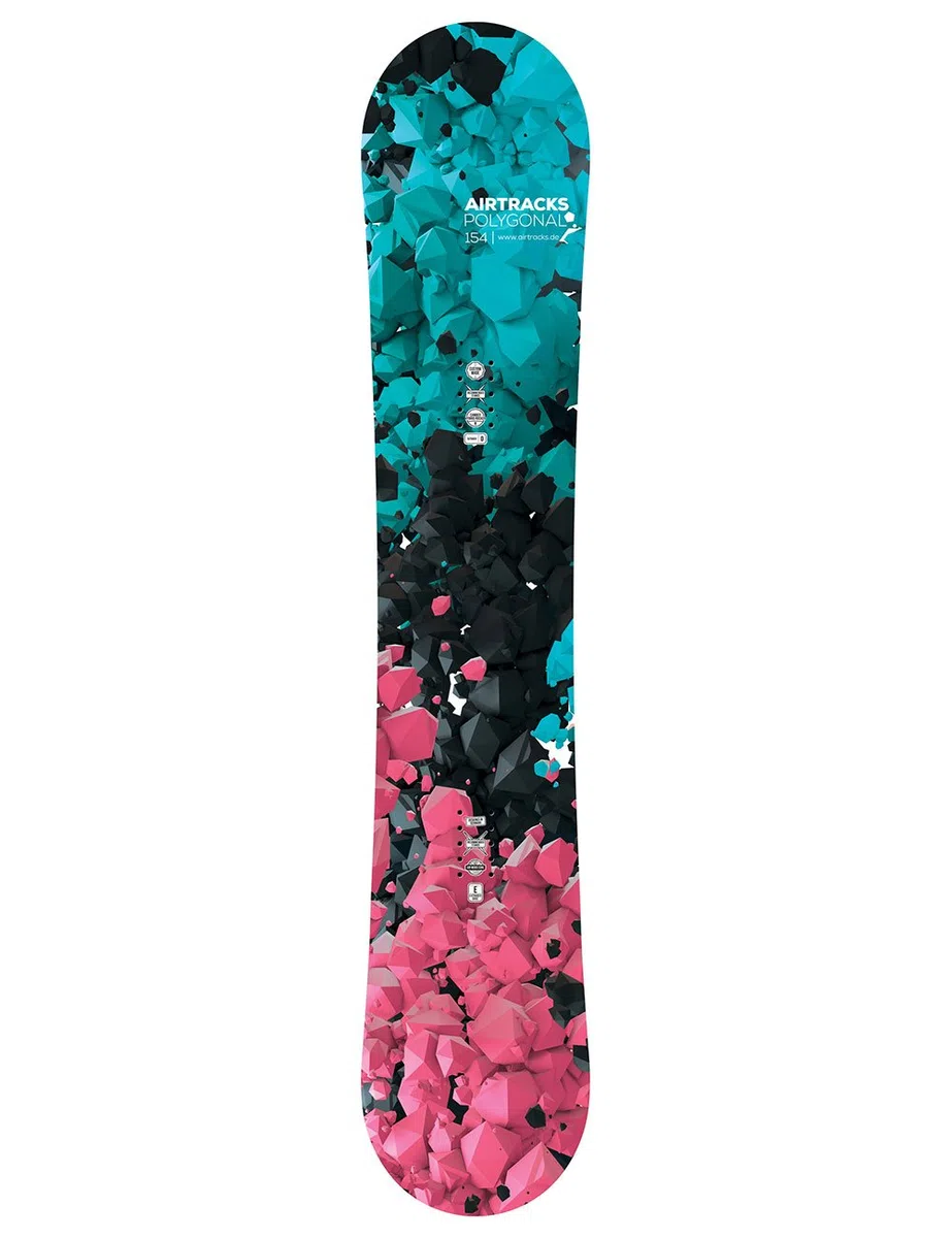 Airtracks Snowboard Set Tavola Polygonal Hybrid Rocker Donna + Attacchi Master W + Scarponi + Sacca Nuovi 138 144 148 154 cm